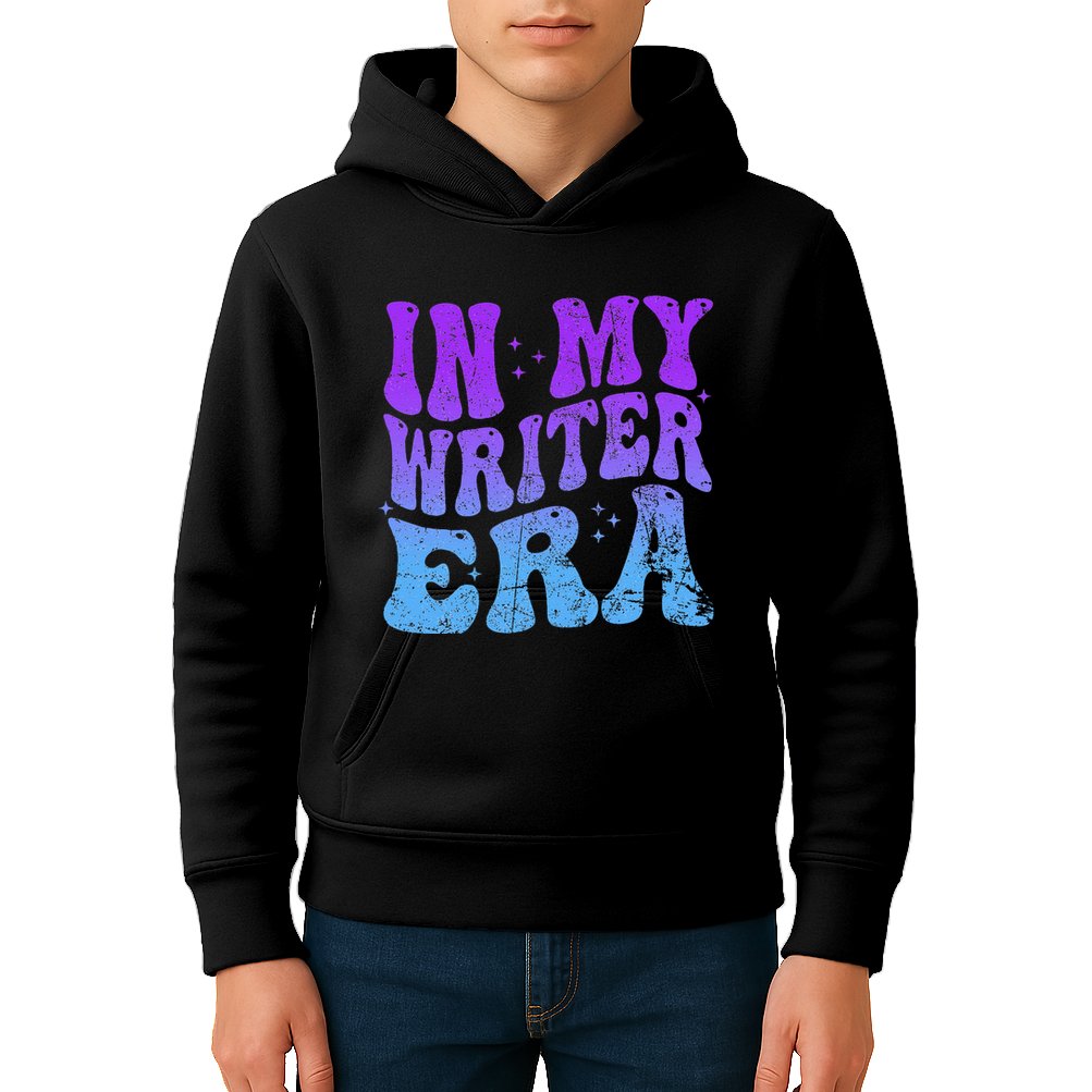 In My Writer Era Story Author Writing Book Journalist Retro Kids Hoodie