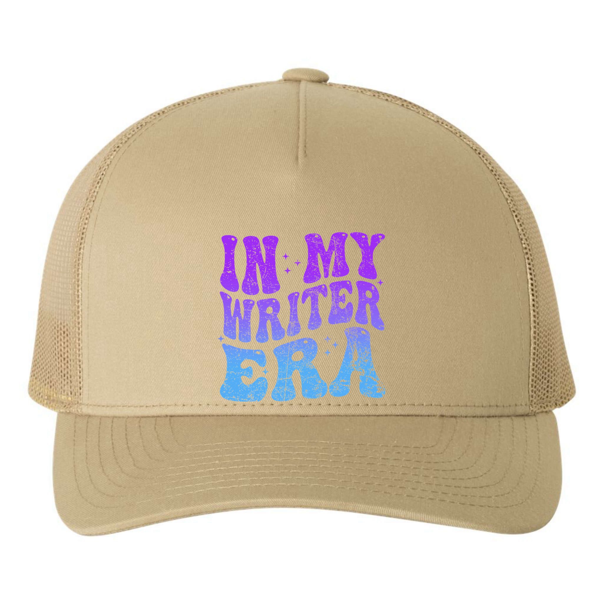 In My Writer Era Story Author Writing Book Journalist Retro Yupoong Adult 5-Panel Trucker Hat