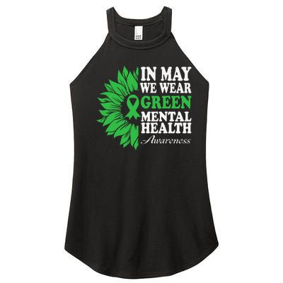 In May We Wear Green Mental Health Awareness Women’s Perfect Tri Rocker Tank