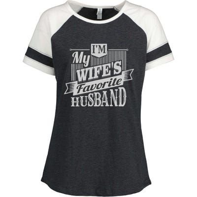 IM My WifeS Favorite Husband Enza Ladies Jersey Colorblock Tee