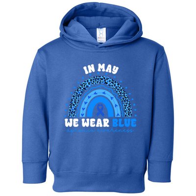 In May We Wear Blue Apraxia Awareness Month Gift Toddler Hoodie