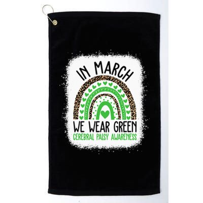 In March We Wear Green Cerebral Palsy Awareness CP Month Platinum Collection Golf Towel