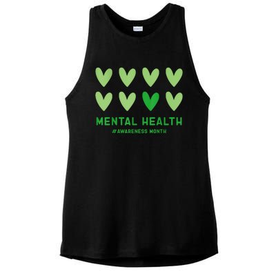 In May We Wear Green Mental Health Awareness Month Ladies PosiCharge Tri-Blend Wicking Tank