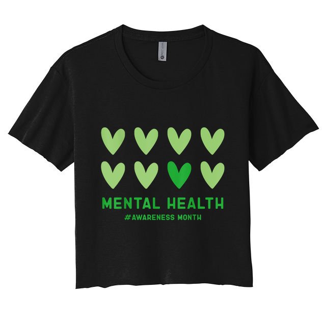 In May We Wear Green Mental Health Awareness Month Crop Top