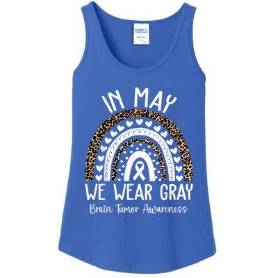 In May We Wear Gray Brain Tumor Awareness Month Gift Ladies Essential Tank