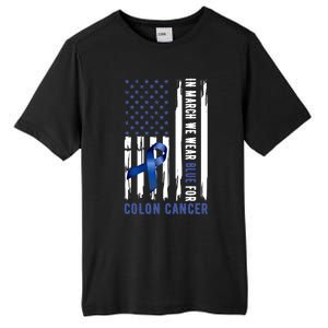 In March We Wear Blue For Colon Cancer Awareness Gift Tall Fusion ChromaSoft Performance T-Shirt