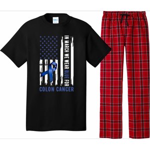 In March We Wear Blue For Colon Cancer Awareness Gift Pajama Set