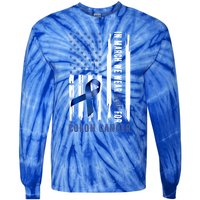 In March We Wear Blue For Colon Cancer Awareness Gift Tie-Dye Long Sleeve Shirt