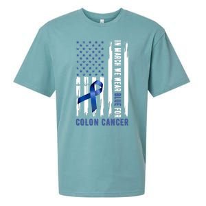 In March We Wear Blue For Colon Cancer Awareness Gift Sueded Cloud Jersey T-Shirt