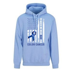 In March We Wear Blue For Colon Cancer Awareness Gift Unisex Surf Hoodie