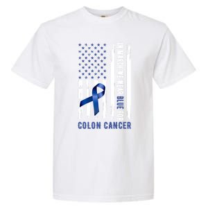 In March We Wear Blue For Colon Cancer Awareness Gift Garment-Dyed Heavyweight T-Shirt