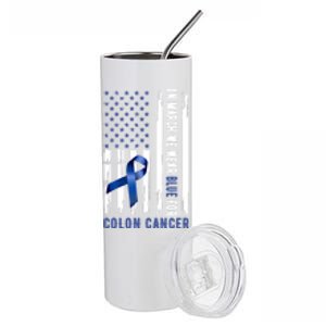 In March We Wear Blue For Colon Cancer Awareness Gift Stainless Steel Tumbler