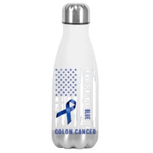 In March We Wear Blue For Colon Cancer Awareness Gift Stainless Steel Insulated Water Bottle