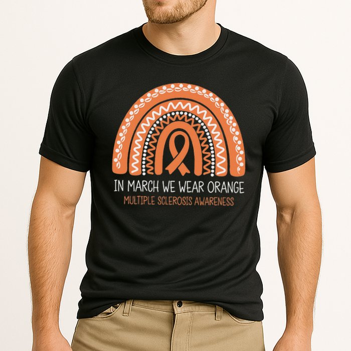 In March We Wear Orange Multiple Sclerosis Awareness Cooling Performance Crew T-Shirt