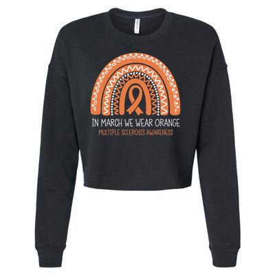 In March We Wear Orange Multiple Sclerosis Awareness Cropped Pullover Crew