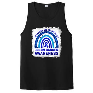 In March We Wear Blue For Colon Cancer Awareness Rainbow Gift PosiCharge Competitor Tank