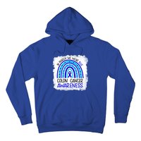 In March We Wear Blue For Colon Cancer Awareness Rainbow Gift Hoodie