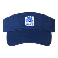 In March We Wear Blue For Colon Cancer Awareness Rainbow Gift Valucap Bio-Washed Visor