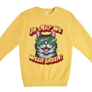 In May We Wear Green Tal Health Awareness Month Gift Premium Crewneck Sweatshirt