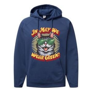 In May We Wear Green Tal Health Awareness Month Gift Performance Fleece Hoodie