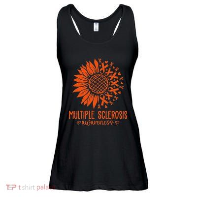 In March We Wear Orange Ribbon Ms Warrior Multiple Sclerosis Ladies Essential Flowy Tank