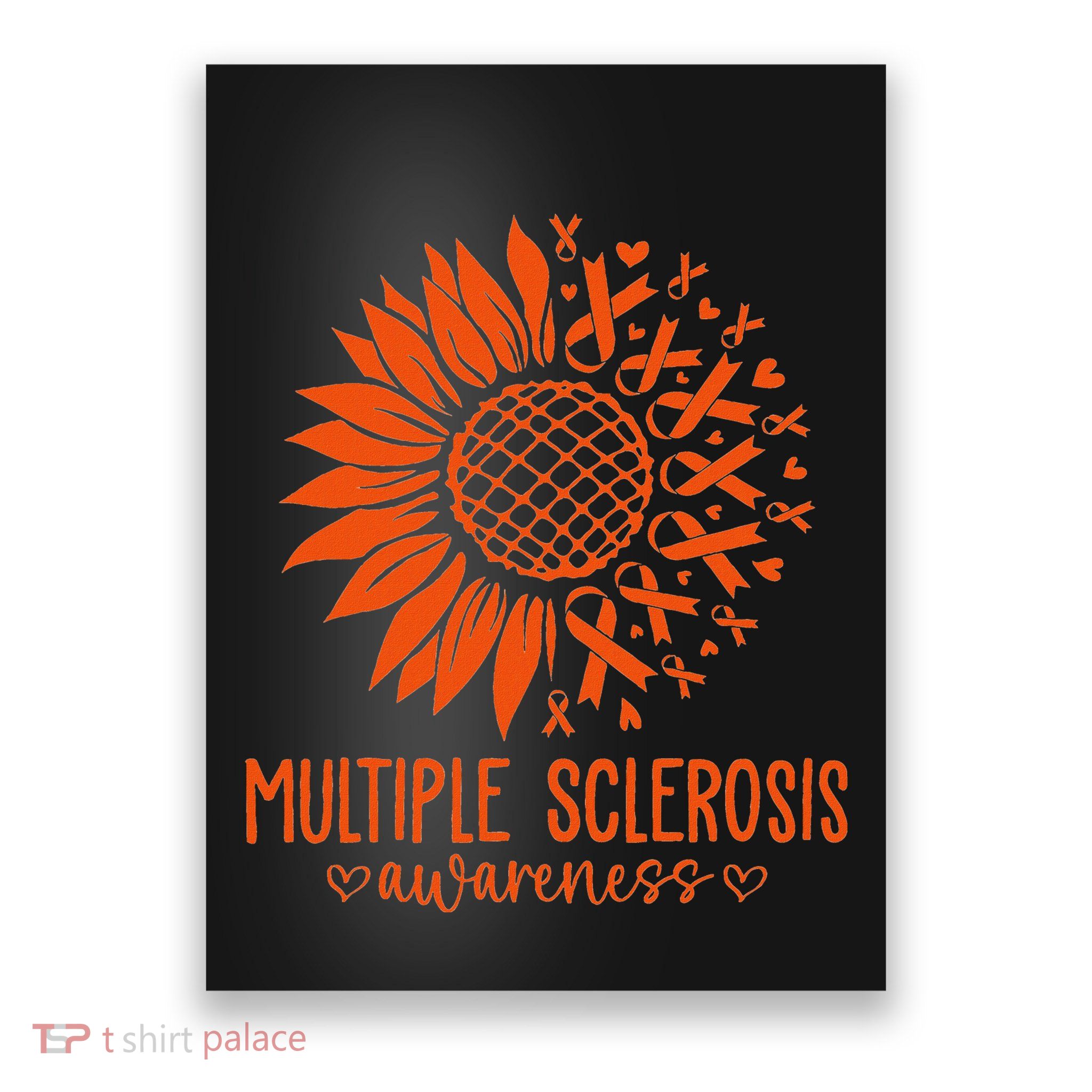 In March We Wear Orange Ribbon Ms Warrior Multiple Sclerosis Poster
