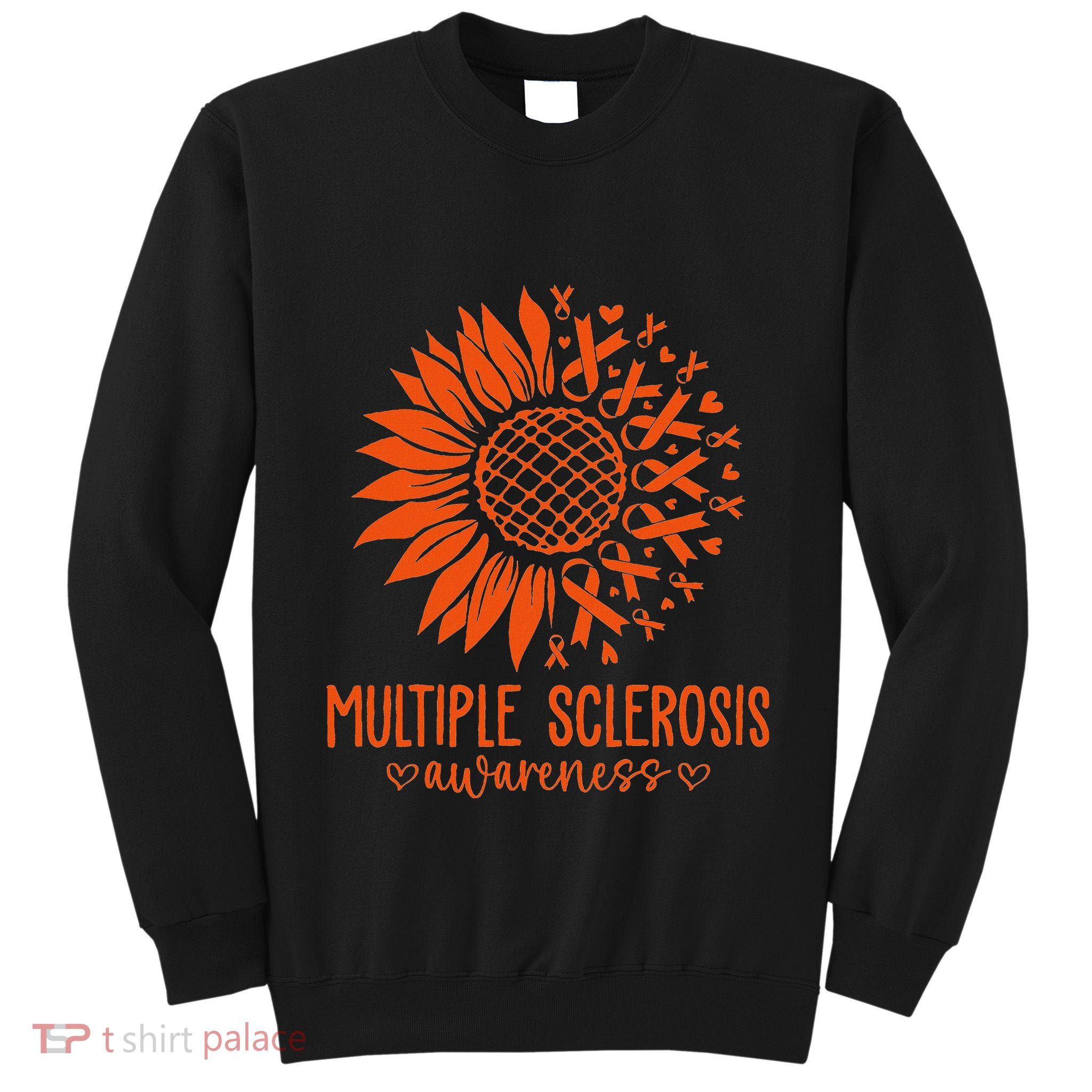 In March We Wear Orange Ribbon Ms Warrior Multiple Sclerosis Tall Sweatshirt