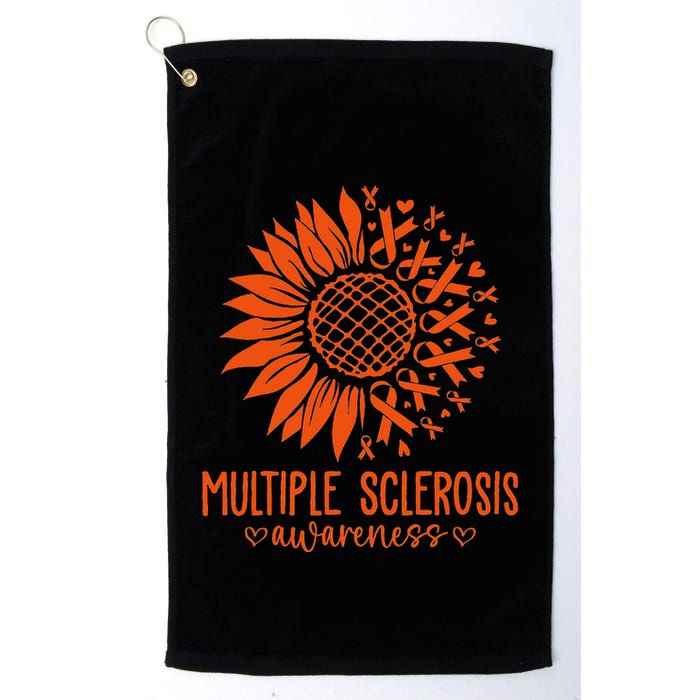 In March We Wear Orange Ribbon Ms Warrior Multiple Sclerosis Golf Towel