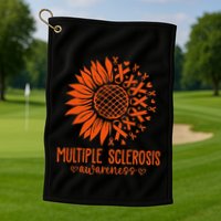 In March We Wear Orange Ribbon Ms Warrior Multiple Sclerosis Golf Towel