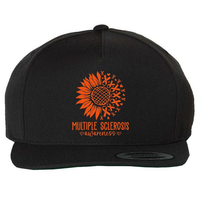 In March We Wear Orange Ribbon Ms Warrior Multiple Sclerosis Wool Snapback Cap