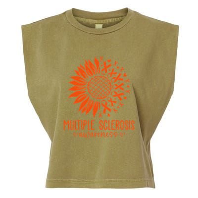 In March We Wear Orange Ribbon Ms Warrior Multiple Sclerosis Garment-Dyed Women's Muscle Tee