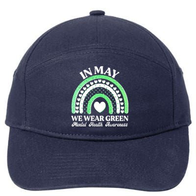 In May We Wear Green Mental Health Awareness 7-Panel Snapback Hat