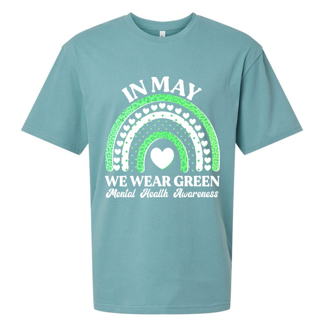 In May We Wear Green Mental Health Awareness Sueded Cloud Jersey T-Shirt
