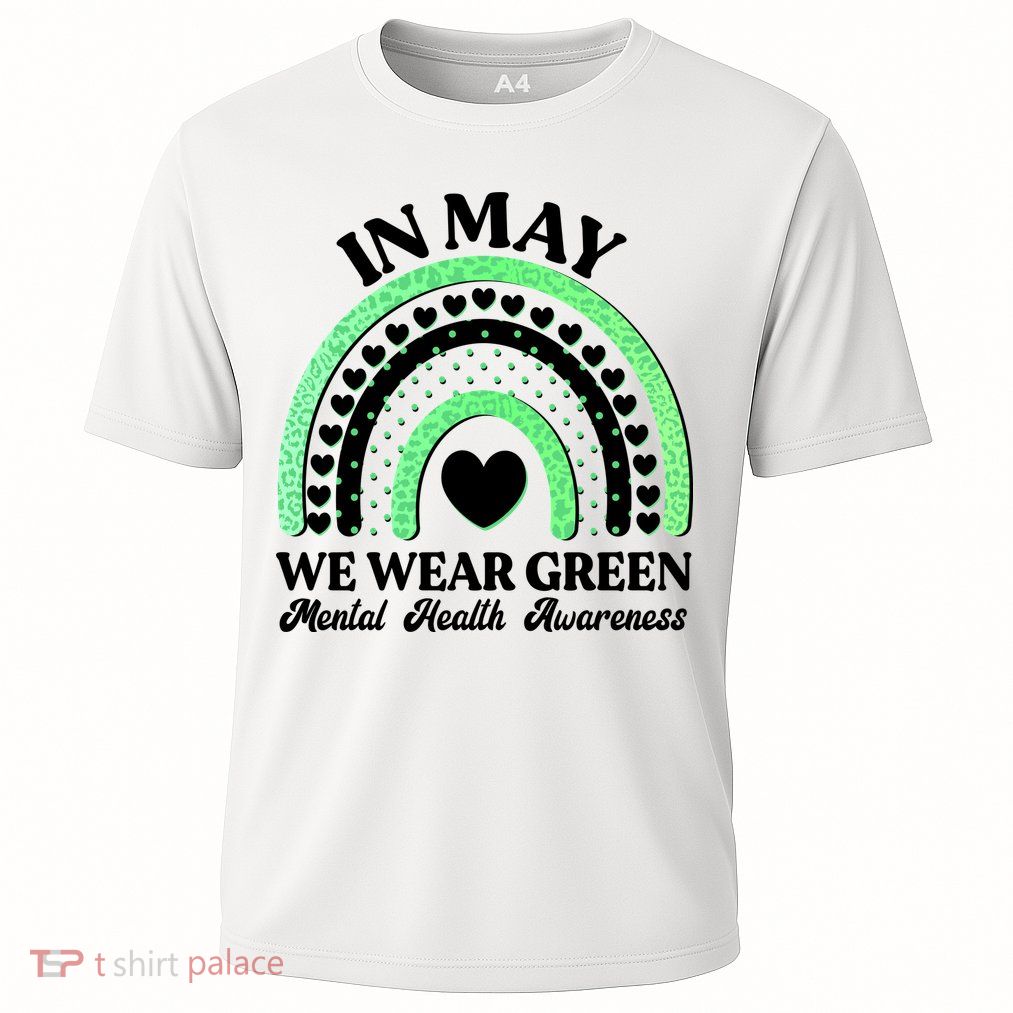 In May We Wear Green Mental Health Awareness Cooling Performance Crew T-Shirt
