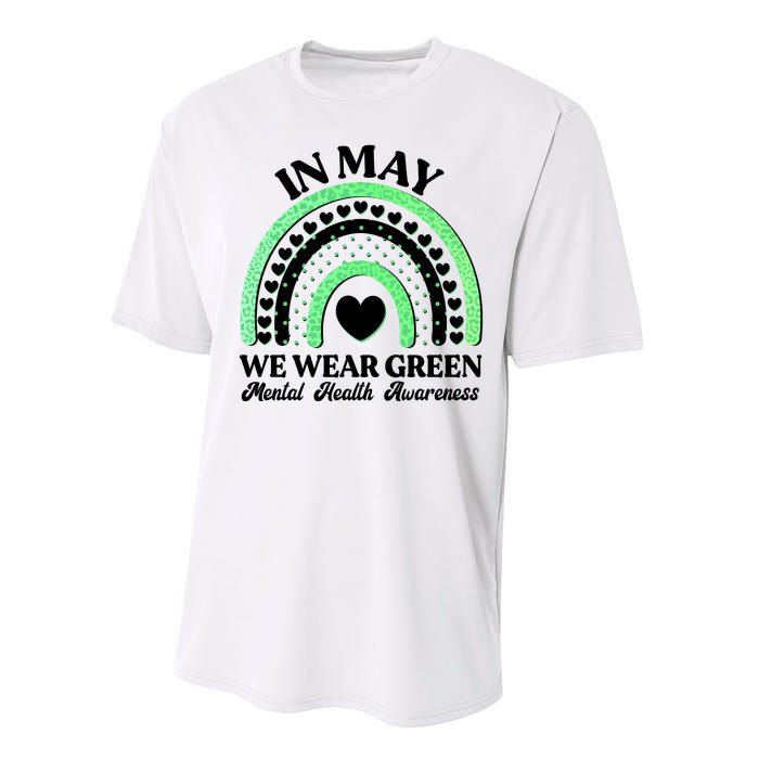 In May We Wear Green Mental Health Awareness Performance Sprint T-Shirt