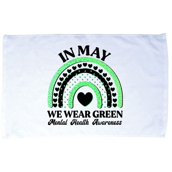 In May We Wear Green Mental Health Awareness Microfiber Hand Towel