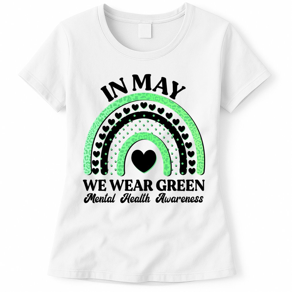 In May We Wear Green Mental Health Awareness Womens T-Shirt