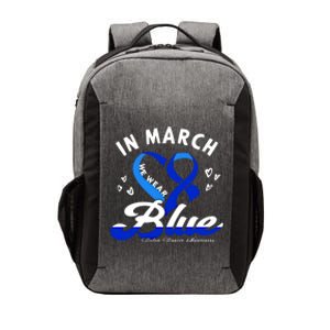 In March We Wear Blue Ribbon Colon Cancer Awareness Gift Vector Backpack