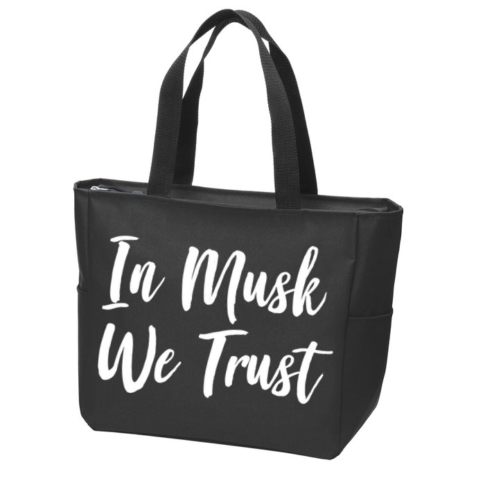 In Musk We Trust Elon Zip Tote Bag