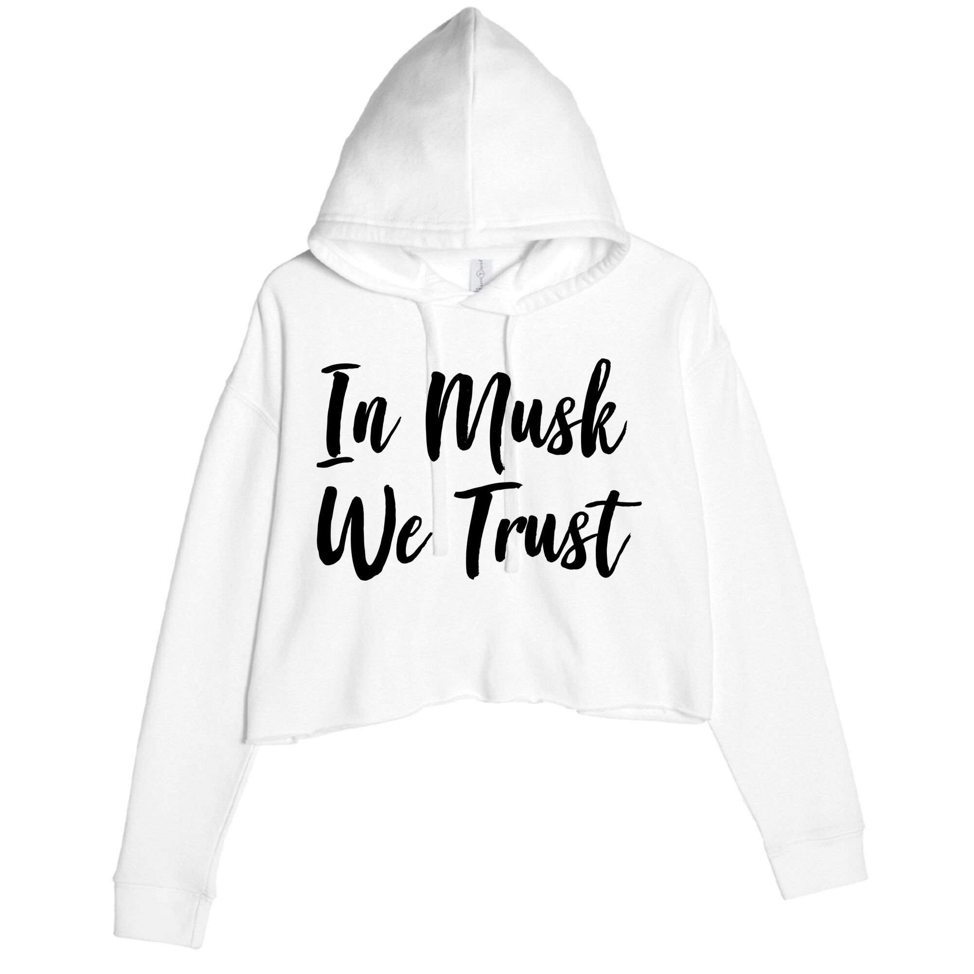 In Musk We Trust Elon Crop Fleece Hoodie