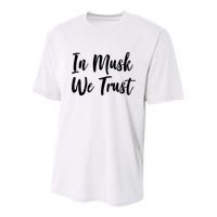 In Musk We Trust Elon Youth Performance Sprint T-Shirt