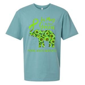 In May We Wear Green Mental Health Awareness Elephant Women Sueded Cloud Jersey T-Shirt