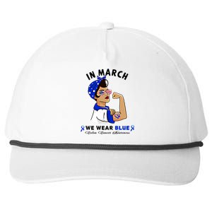 In March We Wear Blue Colon Cancer Awareness Gift Snapback Five-Panel Rope Hat