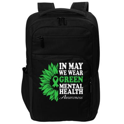 In May We Wear Green Mental Health Awareness Impact Tech Backpack