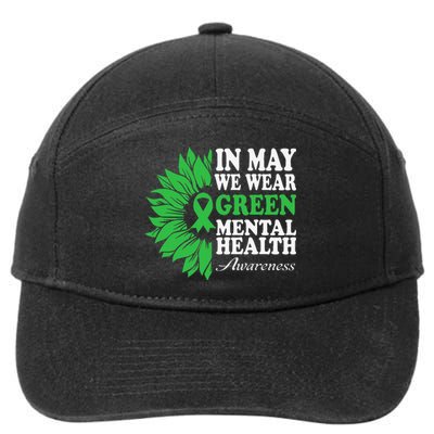 In May We Wear Green Mental Health Awareness 7-Panel Snapback Hat