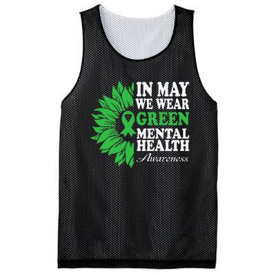 In May We Wear Green Mental Health Awareness Mesh Reversible Basketball Jersey Tank