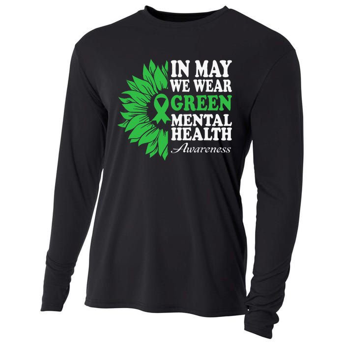 In May We Wear Green Mental Health Awareness Cooling Performance Long Sleeve Crew