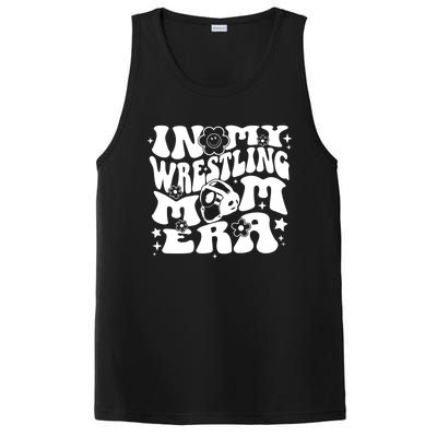 In My Wrestling Mom Era Wrestling Mama Groovy Sports Parent Gift PosiCharge Competitor Tank