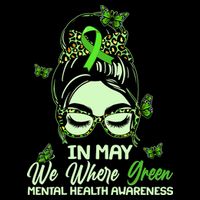 In May We Where Green Mental Health Awareness Flat Bill Trucker Hat