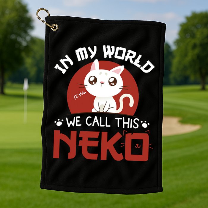 In My World We Call This Neko Golf Towel